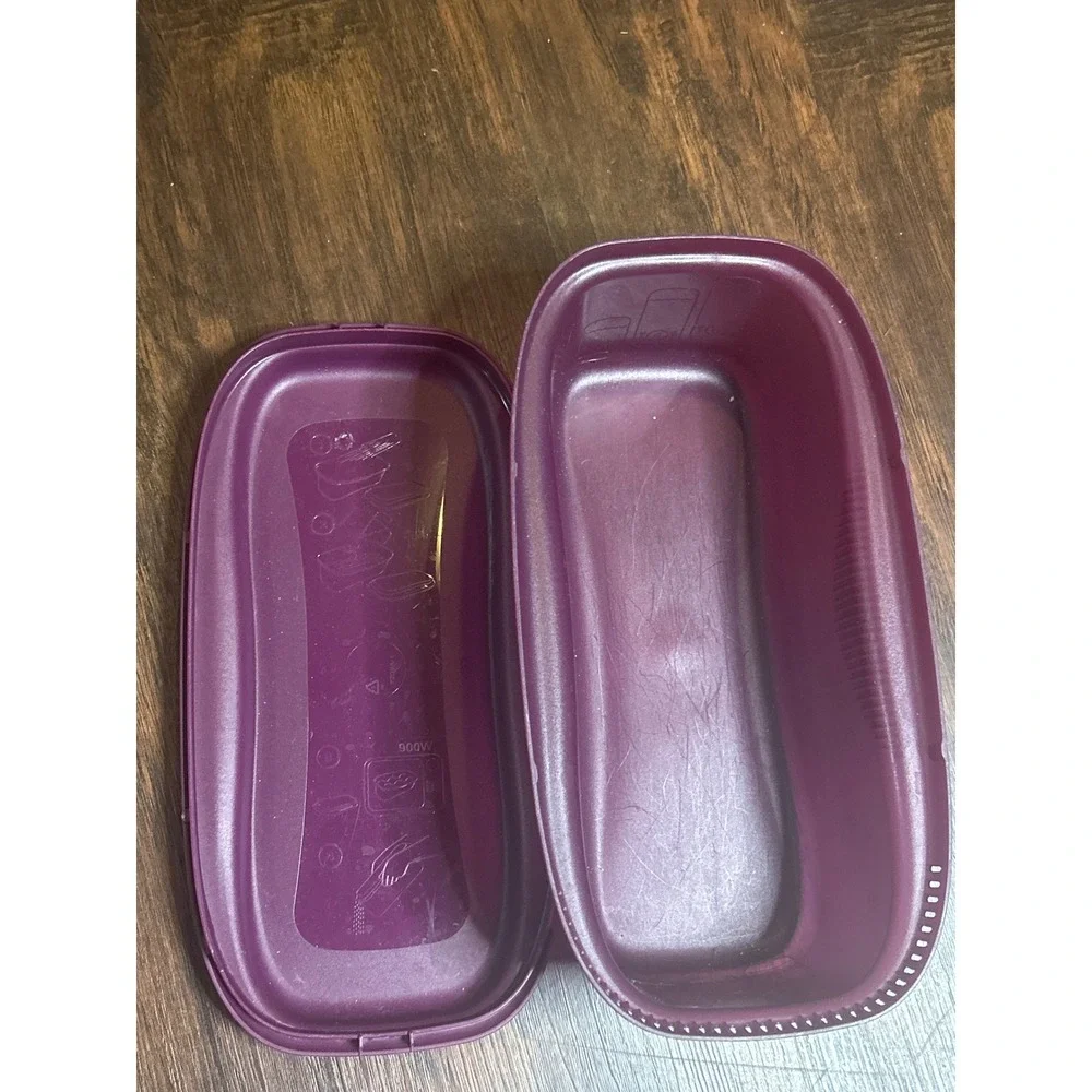 Tupperware Micro Gourmet 1.9L Microwave Steamer Purple Oblong Container with Lid